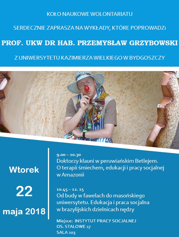 Zaproszenie na wykłady prof. Przemysława Grzybowskiego (plakat)