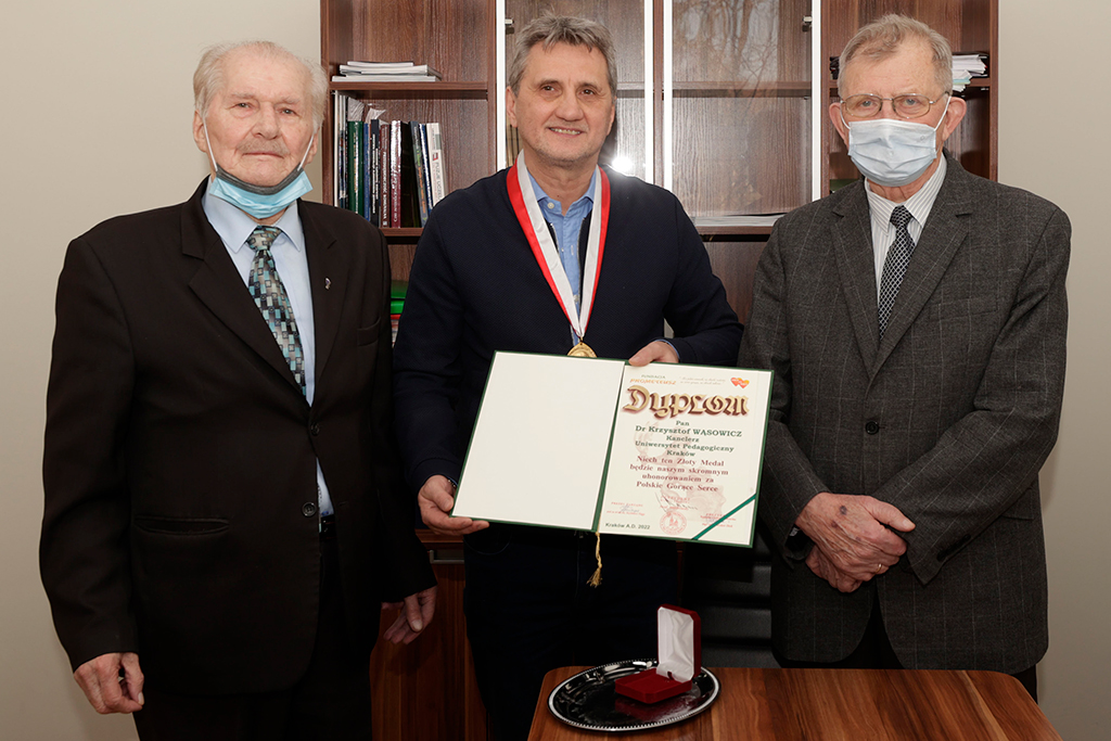 Wiesław Ibek, dr Krzysztof Wąsowicz, prof. dr hab. inż. Kazimierz Flaga