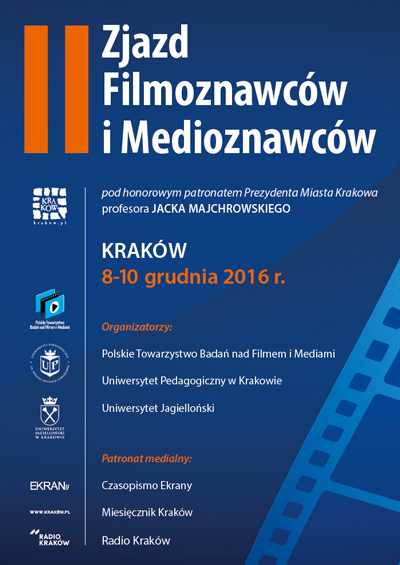 Plakat informujący o II Zjeździe Filmoznawców i Medioznawców