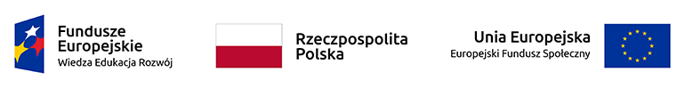 Fundusze Europejskie, Unia Europejska (logo), Rzeczypospolita Polska (flaga)