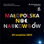 plakat Małopolskiej Nocy Naukowców 2023 